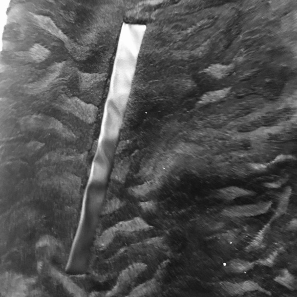 Vintage Y2K Giacca Black Reversible Jacket Coat Textured Faux Fur Vegan Leather - Picture 4 of 16